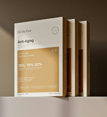 Anti-aging face masks packaged and ready for sale.