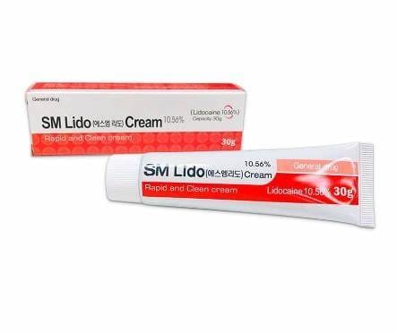 SM Lido Cream 10.56% topical numbing anesthetic tube - for tattoos, lasers, and cosmetic procedures